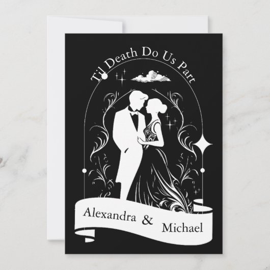 Zwart Wit De Liefhebbers Tarot Kaart Bruiloft (Voorkant)