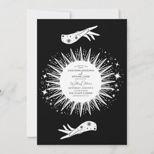 Zwart Wit De Liefhebbers Tarot Kaart Bruiloft (Achterkant)