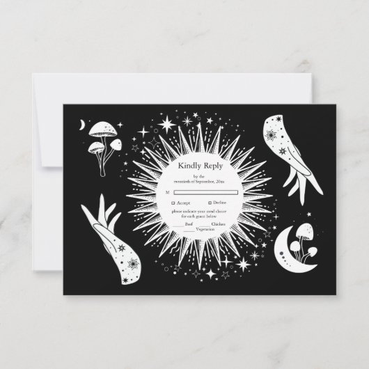 Zwart Wit De Liefhebbers Tarot Kaart Bruiloft (Voorkant)