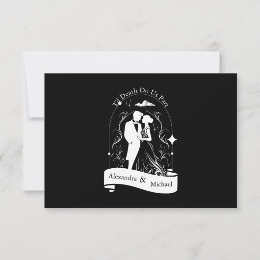 Zwart Wit De Liefhebbers Tarot Kaart Bruiloft (Achterkant)