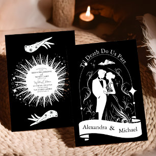 Zwart Wit De Liefhebbers Tarot Kaart Bruiloft