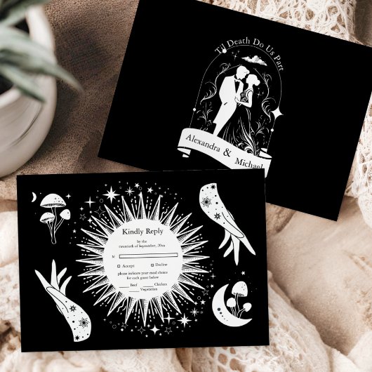 Zwart Wit De Liefhebbers Tarot Kaart Bruiloft