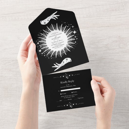 Zwart Wit De Liefhebbers Tarot Kaart Bruiloft (Afscheurbaar)