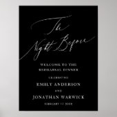 Zwart & Wit DE NACHT VOOR repetitie diner Poster (Voorkant)