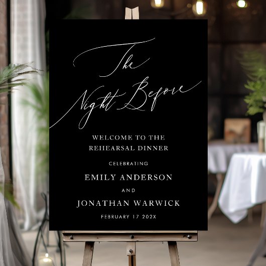 Zwart & Wit DE NACHT VOOR repetitie diner Poster