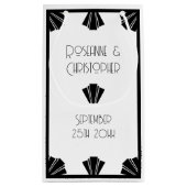 Zwart-wit deco-design bruiloft klein cadeauzakje (Achterkant)