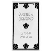 Zwart-wit deco-design bruiloft klein cadeauzakje (Voorkant)