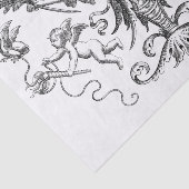 Zwart-wit deco-design Cherub-ontkoppeling Tissuepapier (Detail)