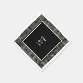  zwart-wit deco-geïnspireerd huwelijk servet (Hoek)