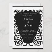  zwart-wit deco-huwelijk kaart (Voorkant)