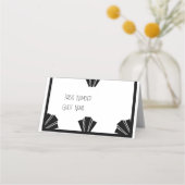 Zwart-wit deco-huwelijk plaatskaartje (Voorkant)