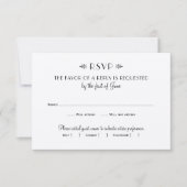  zwart-wit deco-huwelijk RSVP kaartje (Voorkant)
