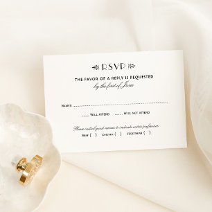 zwart-wit deco-huwelijk RSVP kaartje