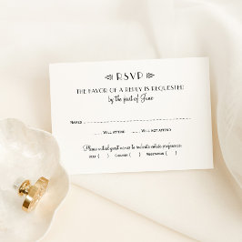  zwart-wit deco-huwelijk RSVP kaartje