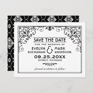 zwart-wit deco-huwelijk save the date