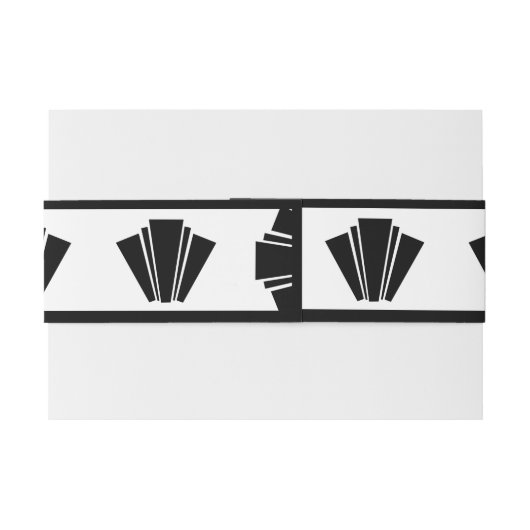 Zwart-wit deco-huwelijk uitnodigingen wikkel (Achterkant Voorbeeld)