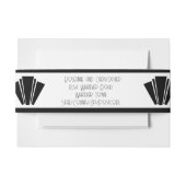 Zwart-wit deco-huwelijk uitnodigingen wikkel (Voorkant Voorbeeld)