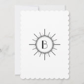 Zwart-wit deco-monogram voor kunst Opslaan Datum Save The Date (Achterkant)