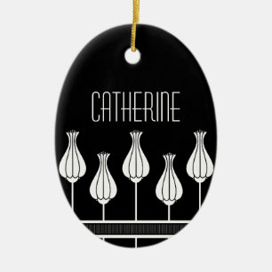 Zwart-wit deco-Ornament Keramisch Ornament