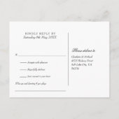 Zwart-wit Deco Song Request RSVP Briefkaart (Achterkant)