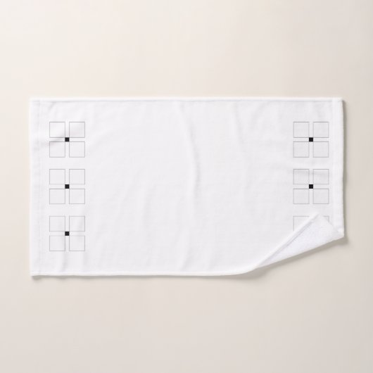 Zwart-wit Deco Squares Patroonhanddoekset Bad Handdoek (Handdoek)