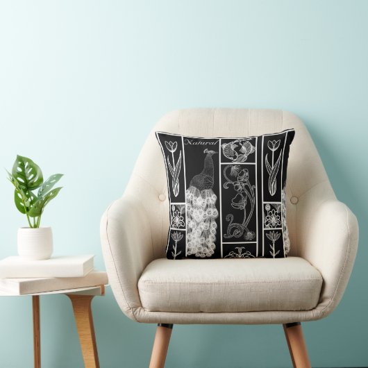 Zwart-wit deco, stijlvol, aanpasbaar kussen (Stoel)