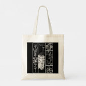 Zwart-wit deco, stijlvol, aanpasbaar tote bag (Achterkant)
