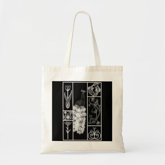 Zwart-wit deco, stijlvol, aanpasbaar tote bag (Voorkant)