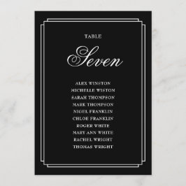 Zwart-Wit Deco Tafelnummer Stoelenplattegrond