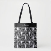 Zwart-wit decodepatroon tote bag (Voorkant)