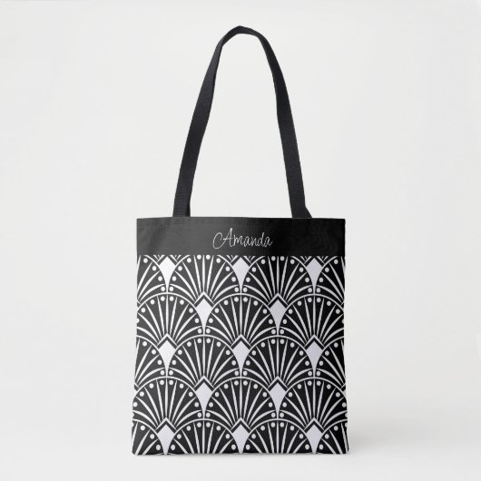 Zwart-wit decodepatroon tote bag (Voorkant)