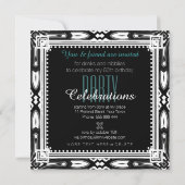 Zwart & Wit  Decor 50e Verjaardagsfeestje Kaart (Achterkant)