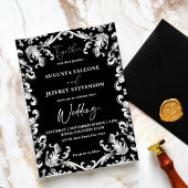 Zwart-wit decor elegant alles in één bruiloft kaart