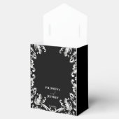 Zwart-wit decor elegante bruiloft bedankdoosjes (Geopend)