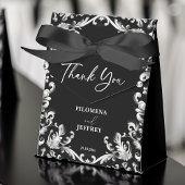 Zwart-wit decor elegante bruiloft bedankdoosjes