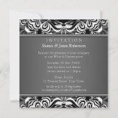 Zwart wit decor-kant elegant maanfeest Uitnodigen Kaart (Achterkant)