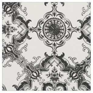 Zwart-wit decoratief Damaspatroon Stof