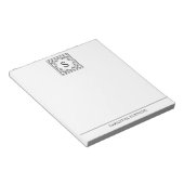 Zwart Wit Decoratief Frame Met Eigen Monogram Notitieblok (Schuin)