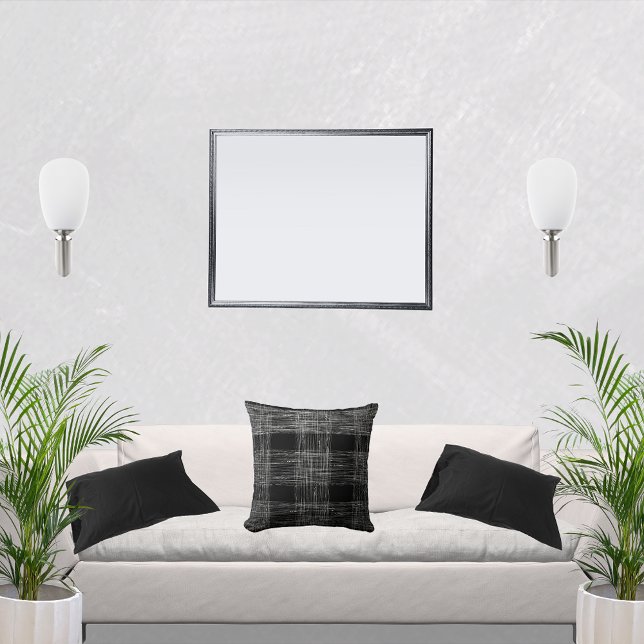 Zwart-wit decoratief herfstontwerp kussen (Creator heeft geüpload)