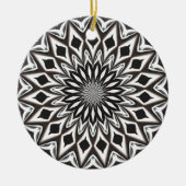 Zwart-Wit Decoratief Mandala Keramisch Ornament (Voorkant)