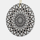 Zwart-Wit Decoratief Mandala Keramisch Ornament (Links)