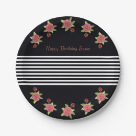 Zwart-wit decoratief papieren bordje