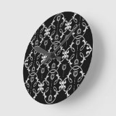 Zwart-wit decoratief patroon ronde klok (Hoek)
