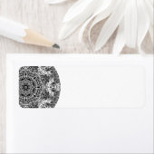 Zwart-wit decoratief rondepatroon. etiket (Insitu)