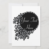 Zwart-wit decoratief silhouet meisje kaart (Achterkant)