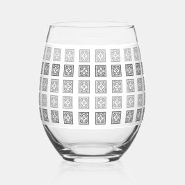 Zwart-wit decoratief wijnglas wijnglas zonder voet