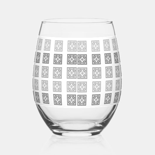 Zwart-wit decoratief wijnglas wijnglas zonder voet (Achterkant)