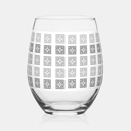 Zwart-wit decoratief wijnglas wijnglas zonder voet (Rechts)