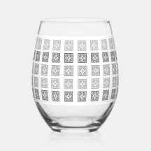 Zwart-wit decoratief wijnglas