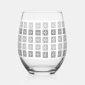 Zwart-wit decoratief wijnglas zonder voet (Links)